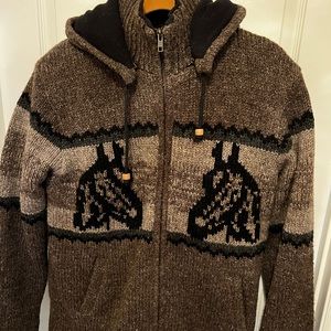 Wool sweater coat